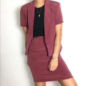 Vintage 100% silk 2pc suit set